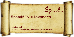 Szemán Alexandra névjegykártya